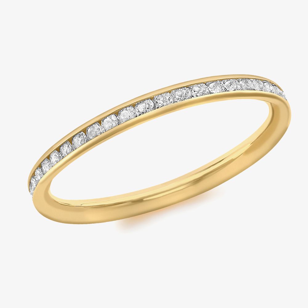 9ct Yellow Gold Zirconia Stardust Band Eternity Ring