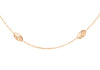 Sterling Silver Rose Gold Plated Diamond Cut Ball and Trace Chain Necklace
