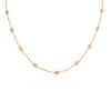Sterling Silver Rose Gold Plated Diamond Cut Ball and Trace Chain Necklace