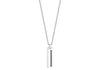Hoxton London Men's Sterling Silver Black Sapphire Set Dog Tag Adjustable Necklace