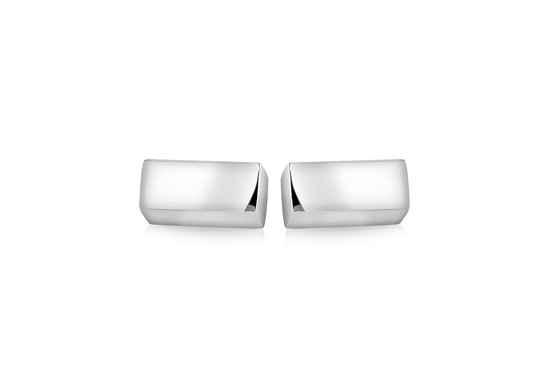Hoxton London Men's Sterling Silver Retangle Blok Cufflinks