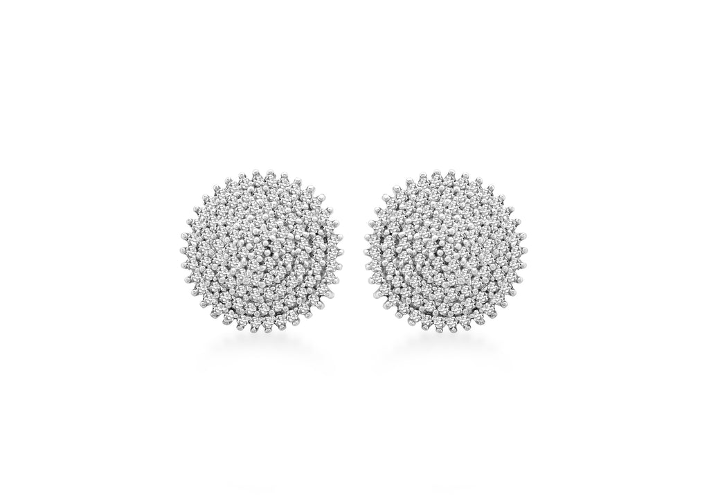 9ct Yellow Gold 1.00t Diamond Cluster 13mm Stud Earrings