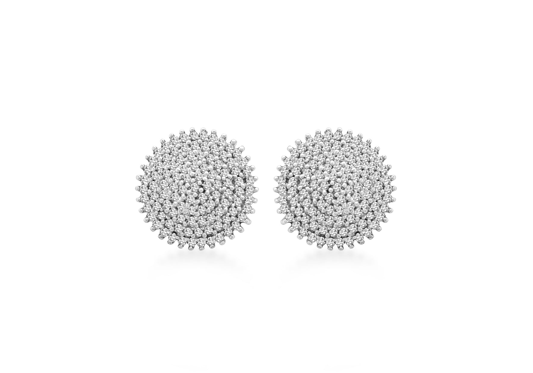 9ct Yellow Gold 1.00t Diamond Cluster 13mm Stud Earrings