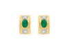 9ct Yellow Gold 0.07t Diamond and Emerald Half-Band Earrings