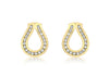 9ct Yellow Gold 0.33t Diamond Channel Set Horseshoe Stud Earrings