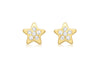 9ct Yellow Gold Zirconia  Star Stud Earrings