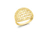 9ct Yellow Gold Diamond Cut Dome Ring