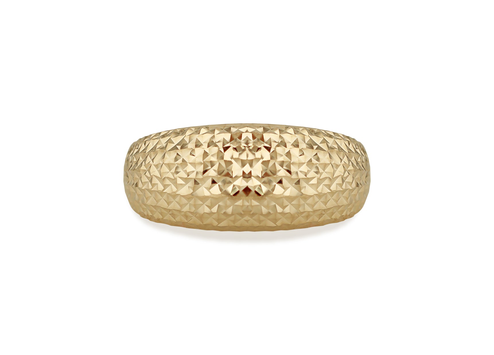 9ct Yellow Gold Diamond Cut Pine Dome Ring