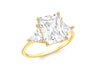 9ct Yellow Gold Rectangular and Triangular Zirconia  Ring