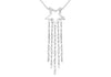 9ct White Gold Diamond Cut Star and Tassel Slider Pendant on Chain Necklace  46m/18"9