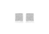 9ct White Gold 0.50ct Pave Set Diamond 8mm Square Stud Earrings