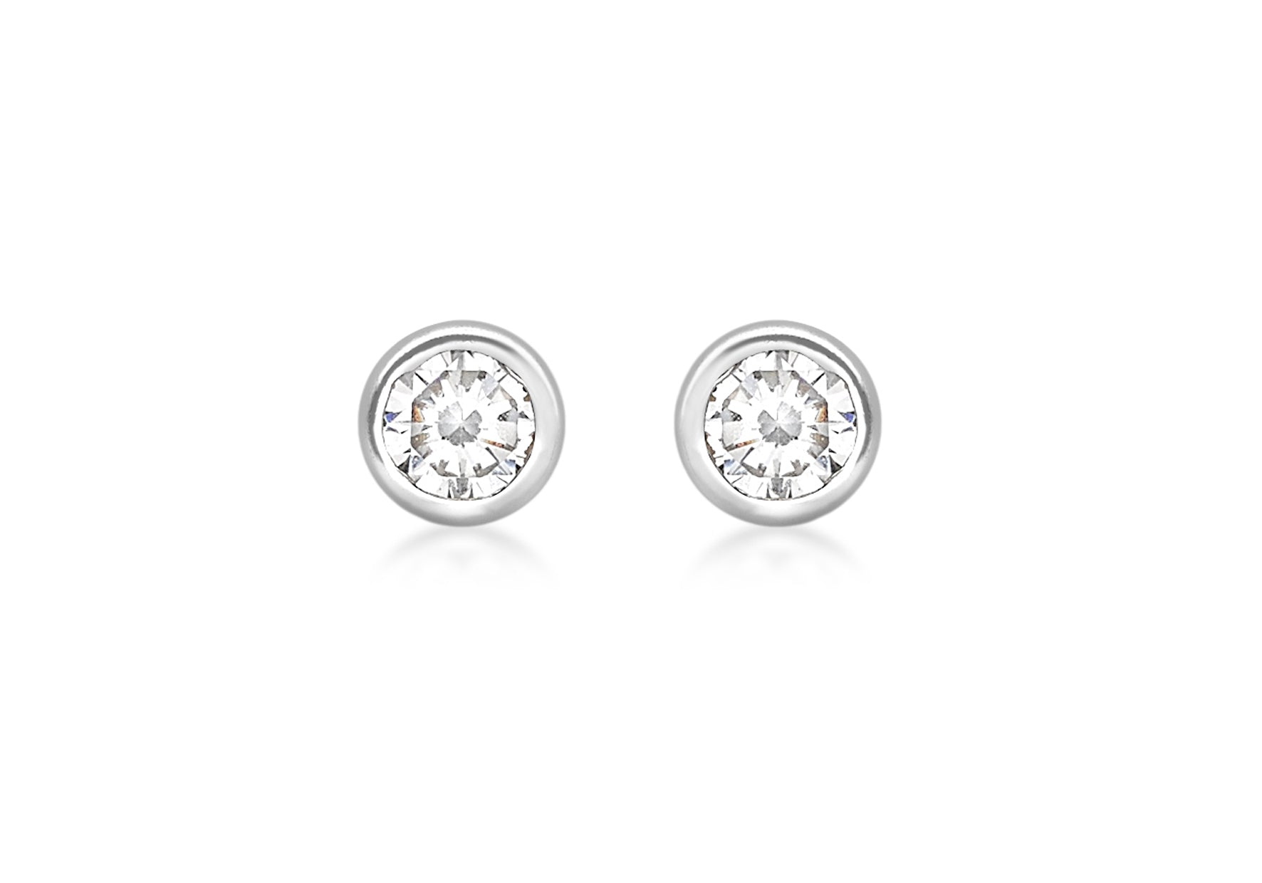 9ct White Gold 3mm Zirconia  Stud Earrings