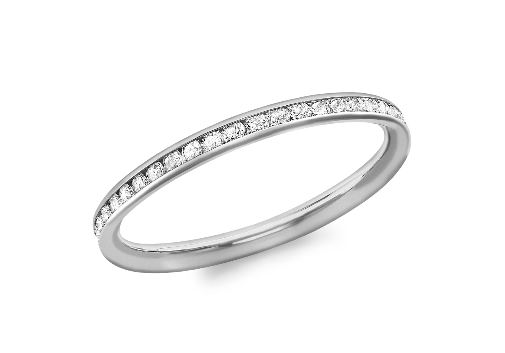 9ct White Gold Zirconia  Band Ring