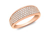 9ct Rose Gold Zirconia  Pave Set Tapered Ring