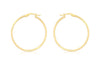 18ct Yellow Gold 30mm Rectangular Tube Creole Earrings