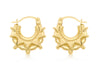 18ct Yellow Gold 14mm x 17mm Star-Patterned Creole Earrings