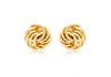 18ct Yellow Gold 10mm Rose Stud Earrings