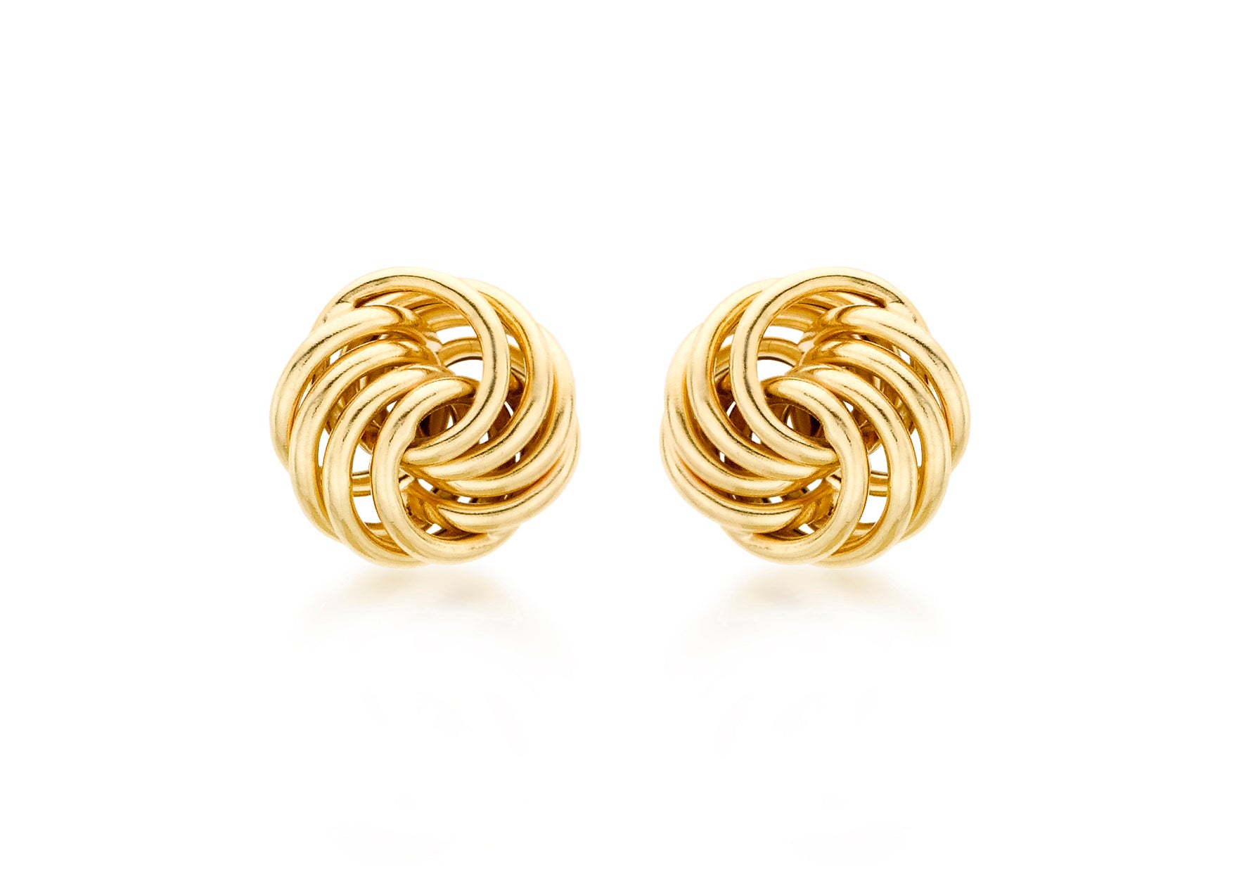 18ct Yellow Gold 10mm Rose Stud Earrings