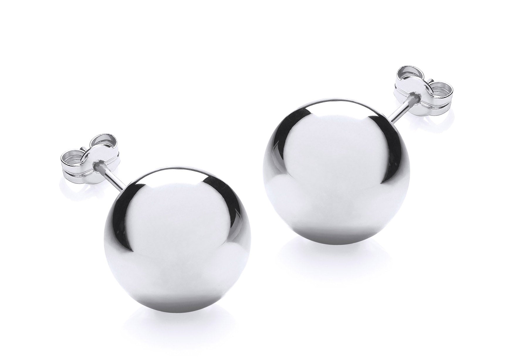 18ct White Gold 12mm Ball Stud Earrings