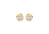 Double Knot Stud Earrings 18ct 2-Colour Gold