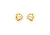 18ct Yellow Gold Knot and Pearl Stud Earrings