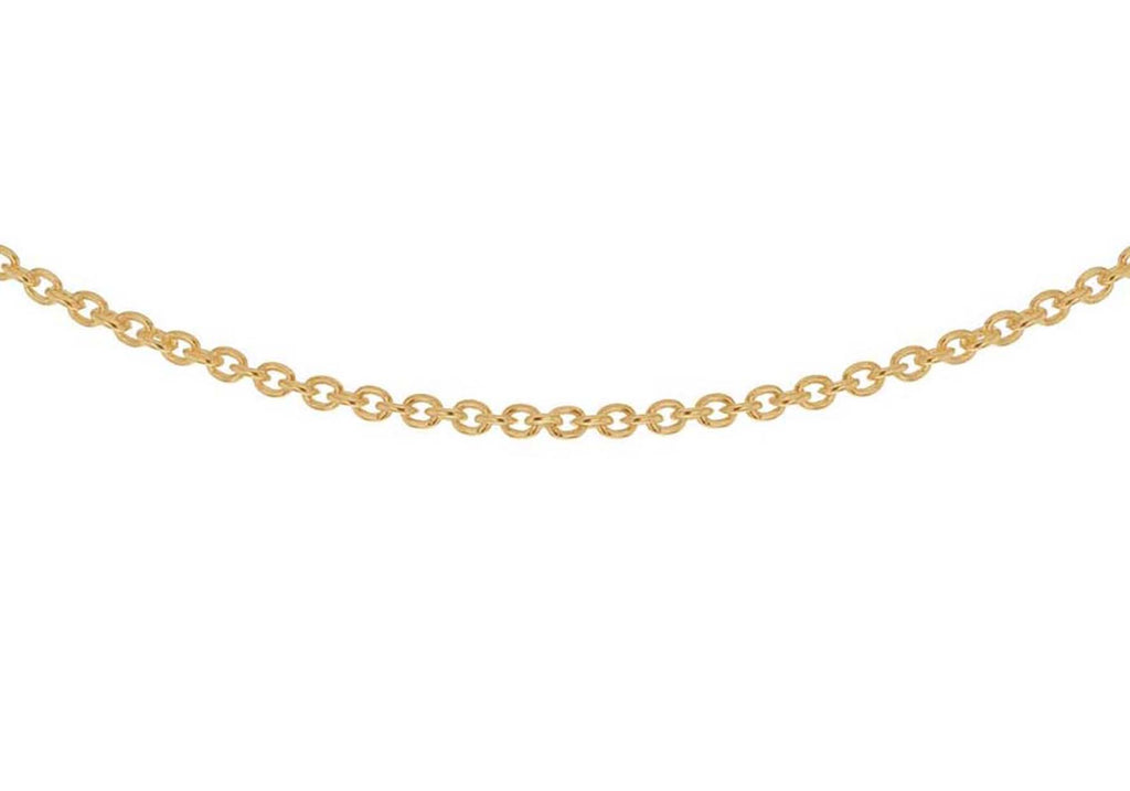 Sterling Silver Yellow Gold Plated 1.3mm Trace Chain 46m/18"9