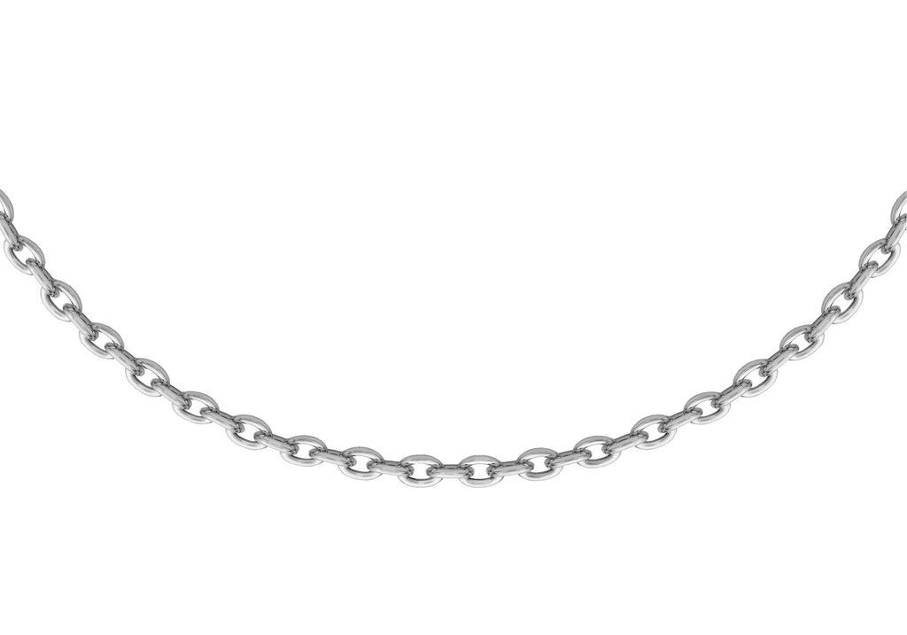 Sterling Silver Rhodium Plated Adjustable Trace Chain 46m/18" - 51m/20"9