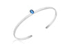 Sterling Silver Blue Oval Zirconia  Torque Bangle