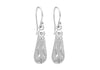 Sterling Silver 8mm x 33mm Diamond Cut Teardrop Earrings