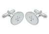 SILVER WHITE Zirconia  OVAL Cufflinks