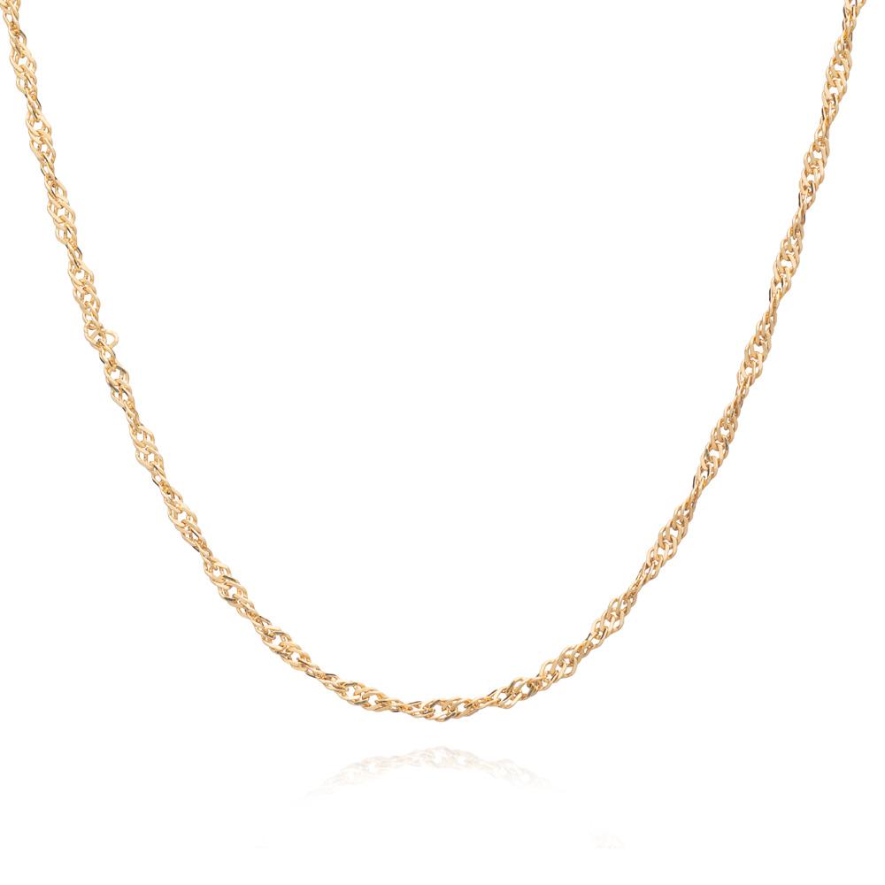 9ct Yellow Gold 16 Diamond Cut Twist Curb Chain